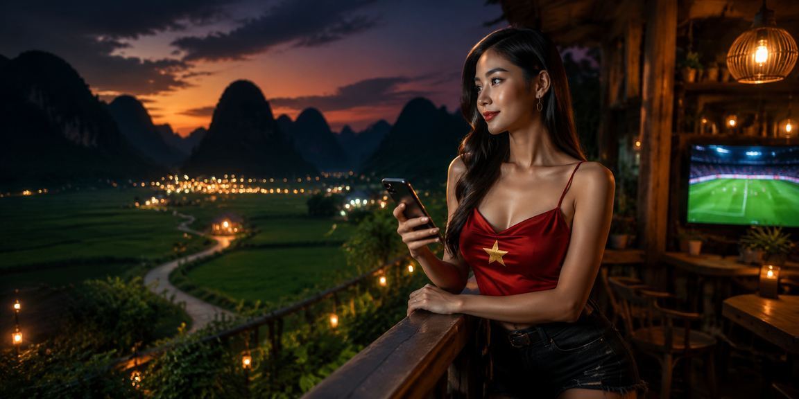 Người dùng tại Ninh Bình theo dõi bóng đá và nhận voucher cược trên điện thoại
