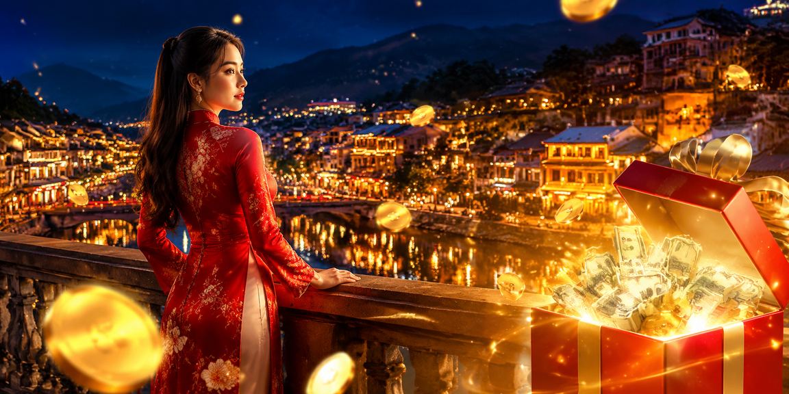 Người dùng Sapa mặc áo dài trải nghiệm ứng dụng casino trên điện thoại